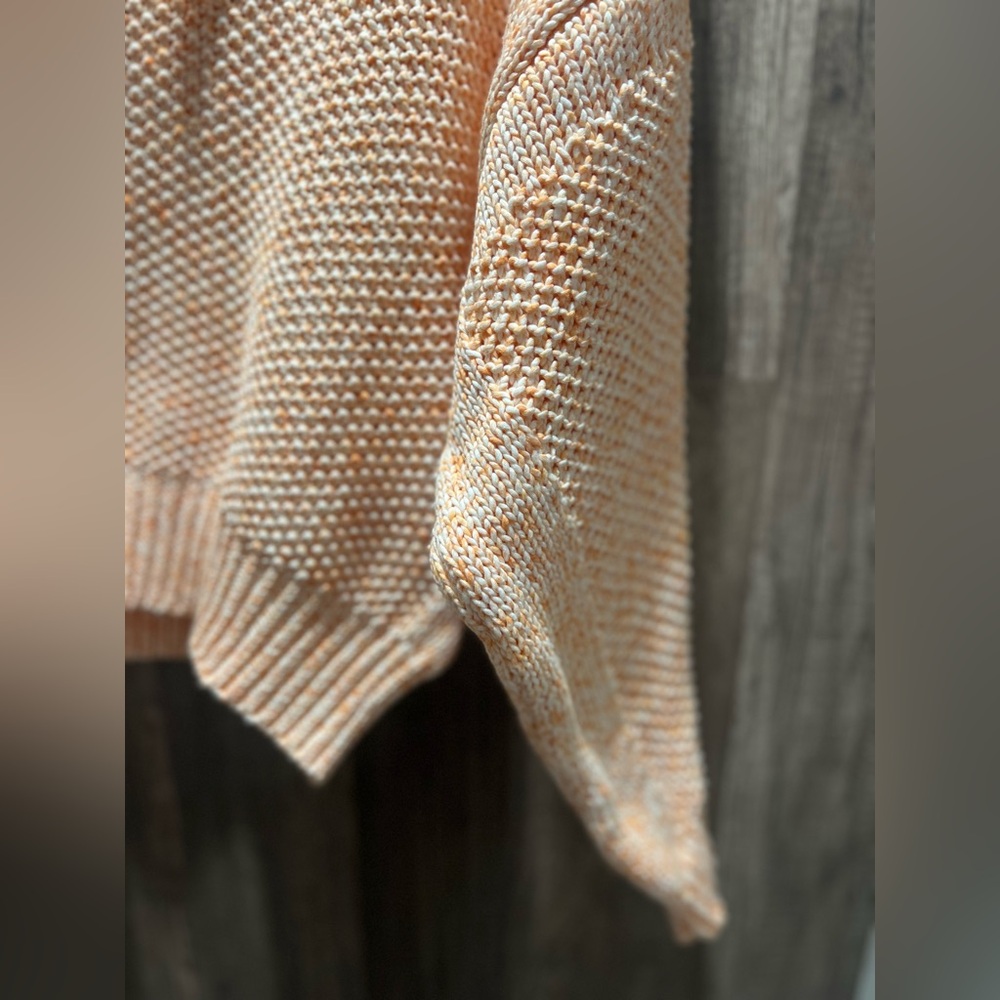 Anthropologie Off-the-Shoulder Peach Orange Knit Sweater NWT Size Womens small - Picture 5 of 6